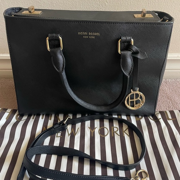 Henri Bendel west 57th small turnlock black satchel bag - Picture 13 of 13
